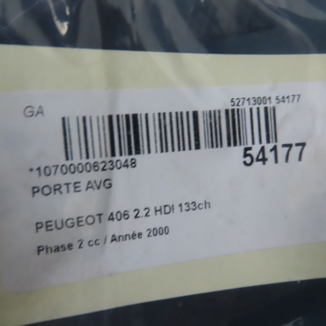 Porte avant gauche occasion PEUGEOT 406 Phase 2 04-1999->04-2004 2.2 HDI 133ch 9002Q3 8