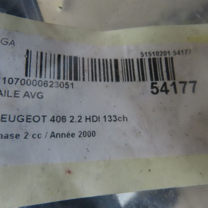 Aile avant droite occasion PEUGEOT 406 Phase 2 04-1999->04-2004 2.2 HDI 133ch 7841L6 7