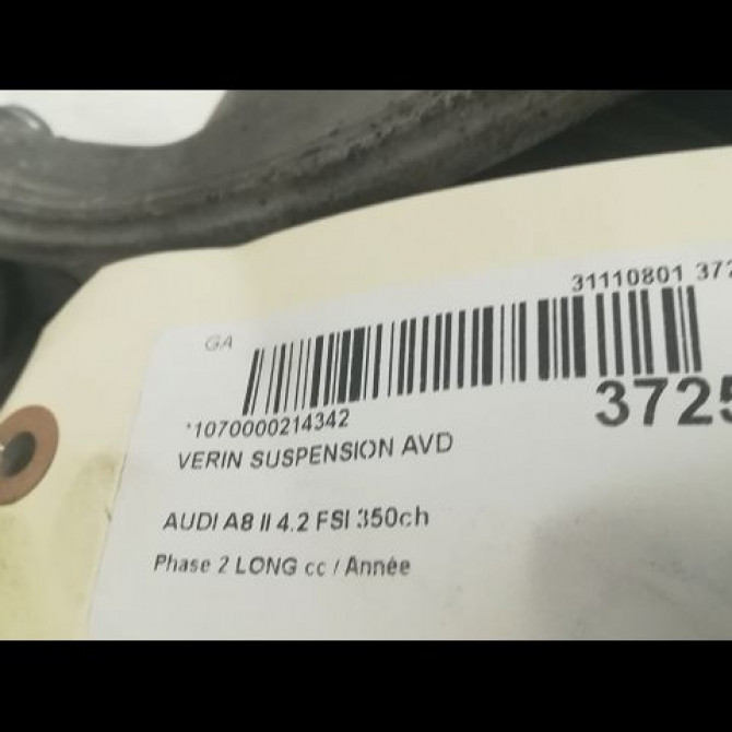 Verin suspension avg occasion AUDI A8 II Phase 2 LONG 12-2007->12-2009 4.2 FSI 350ch 4E0616039AP 3