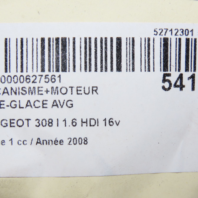 Mecanisme+moteur leve-glace avg occasion PEUGEOT 308 I Phase 1 09-2007->03-2011 1.6 HDI 16v 110ch 9221CW 8