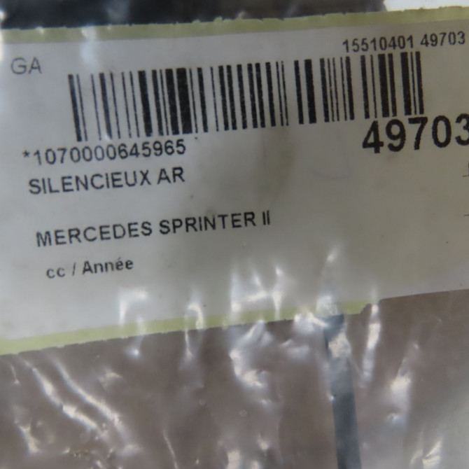 Silencieux arrière occasion MERCEDES SPRINTER II 6
