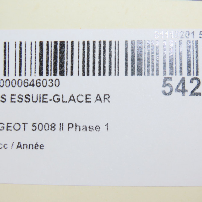 Bras essuie-glace arrière occasion PEUGEOT 5008 II Phase 1 10-2016->... 1619237280 4