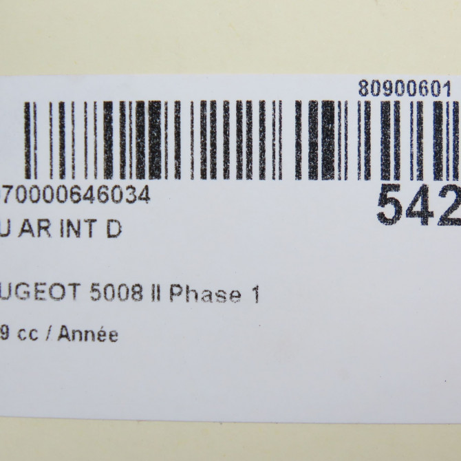 Feu arrière intérieur droit occasion PEUGEOT 5008 II Phase 1 10-2016->... 9811027780 6