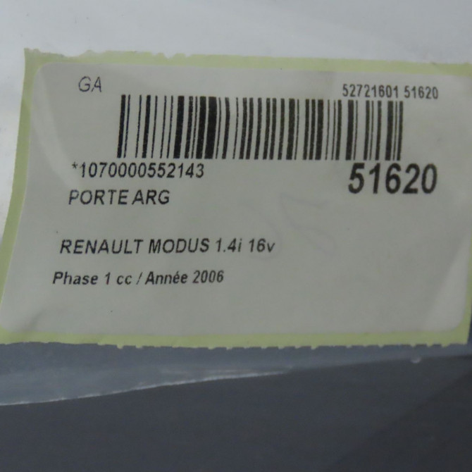 Porte arrière gauche occasion RENAULT MODUS Phase 1 09-2004->12-2007 1.4i 16v 821014278R 4