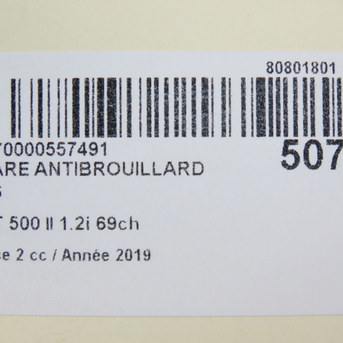 Phare antibrouillard avant gauche occasion FIAT 500 II phase 2 04-2014->... 1.2i 69ch 52007770 5