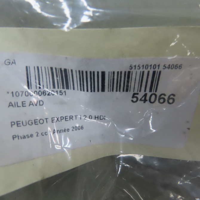 Aile avant droite occasion PEUGEOT EXPERT I Phase 2 01-2004->12-2006 2.0 HDI 95ch 7841R8 5