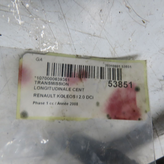 Transmission longitudinale cent occasion RENAULT KOLEOS I Phase 1 06-2008->12-2011 2.0 DCI 150ch 6