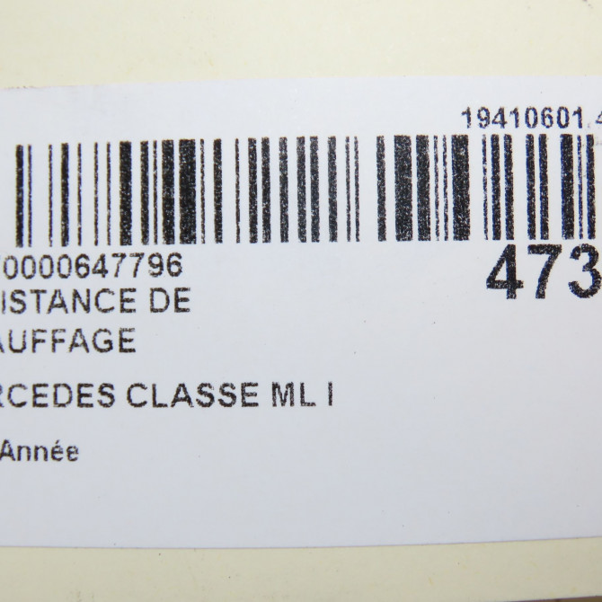 Resistance de chauffage occasion MERCEDES CLASSE ML I 7701209803 5