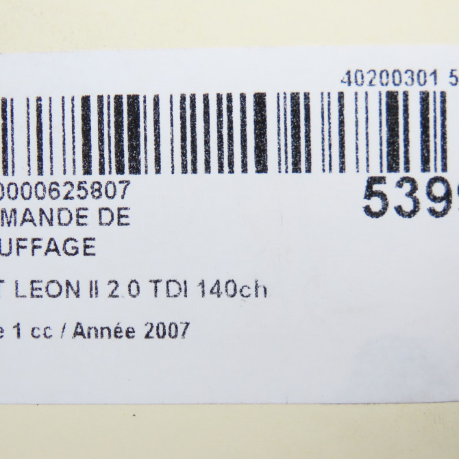 Commande de chauffage occasion SEAT LEON II Phase 1 09-2005->05-2009 2.0 TDI 140ch 6