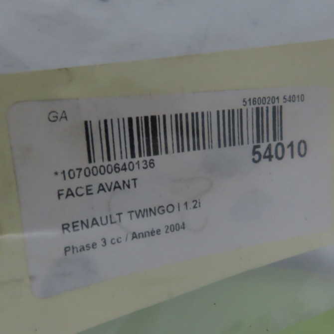 Face avant occasion RENAULT TWINGO I Phase 3 08-2000->06-2007 1.2i 7751697626 4