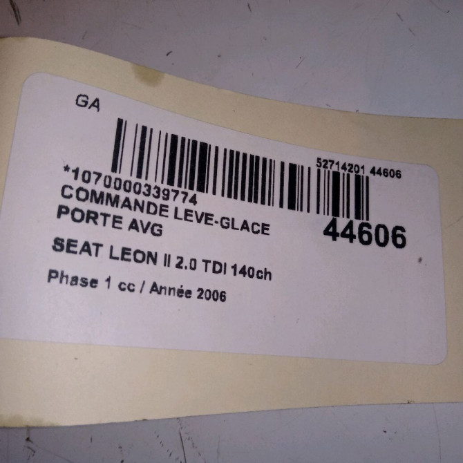 Commande lève-glace porte avant gauche occasion SEAT LEON II Phase 1 09-2005->05-2009 2.0 TDI 140ch 4