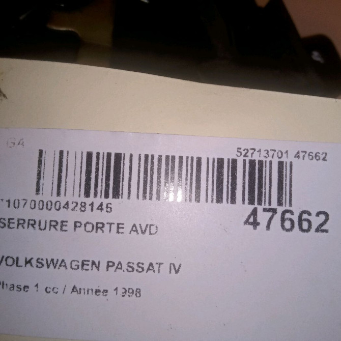 Serrure porte avd occasion VOLKSWAGEN PASSAT IV Phase 1 10-1996->10-2000 1.9 TDI 90ch 6X1837014H 5