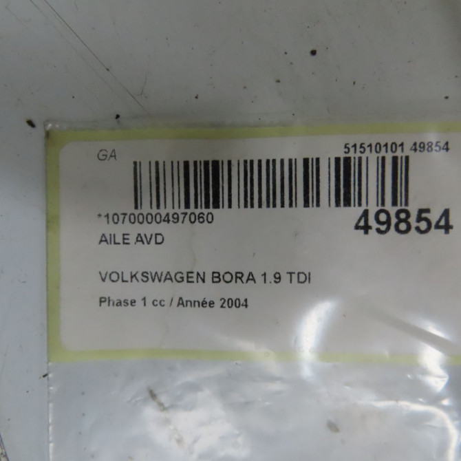 Aile avant droite occasion VOLKSWAGEN BORA Phase 1 10-1998->12-2005 1.9 TDI 100ch 1J5821022 4