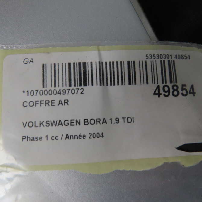 Coffre arrière occasion VOLKSWAGEN BORA Phase 1 10-1998->12-2005 1.9 TDI 100ch 1J5827025P 8