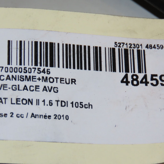 Mecanisme+moteur leve-glace avg occasion SEAT LEON II Phase 2 05-2009->09-2012 1.6 TDI 105ch 1P0837461A 6