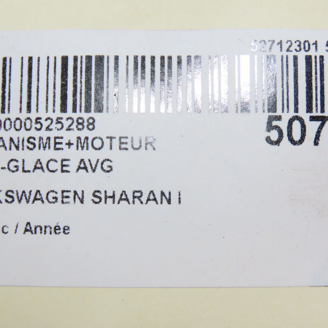 Mecanisme+moteur leve-glace avg occasion VOLKSWAGEN SHARAN I Phase 3 01-2004->09-2010 7M0837461 7