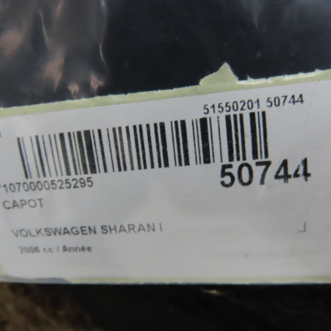 Capot occasion VOLKSWAGEN SHARAN I Phase 3 01-2004->09-2010 7M3823031J 4