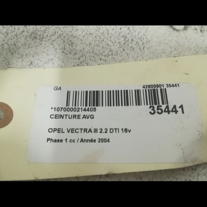 Ceinture avant gauche occasion OPEL VECTRA III Phase 1 06-2002->10-2005 2.2 DTI 16v 125ch 13132218 4