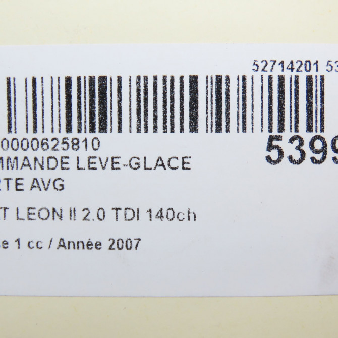 Commande lève-glace porte avant gauche occasion SEAT LEON II Phase 1 09-2005->05-2009 2.0 TDI 140ch 5