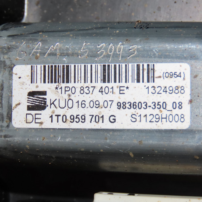 Mecanisme+moteur leve-glace avg occasion SEAT LEON II Phase 1 09-2005->05-2009 2.0 TDI 140ch 1P0837461A 5