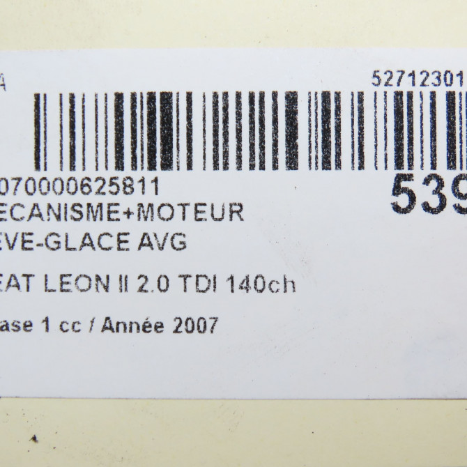 Mecanisme+moteur leve-glace avg occasion SEAT LEON II Phase 1 09-2005->05-2009 2.0 TDI 140ch 1P0837461A 6
