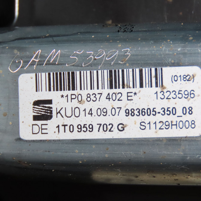 Mecanisme + moteur lève-glace avant droit occasion SEAT LEON II Phase 1 09-2005->05-2009 2.0 TDI 140ch 1P0837462A 5