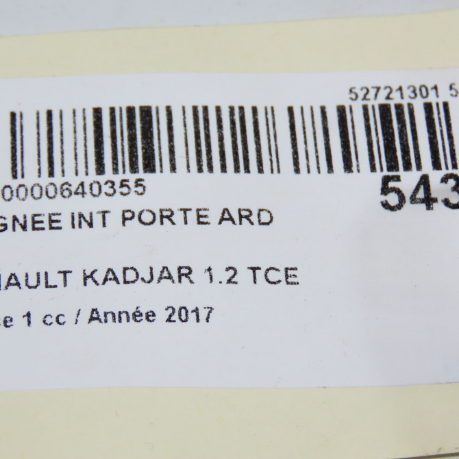 Poignee int porte ard occasion RENAULT KADJAR Phase 1 06-2015->... 1.2 TCE 130ch 806704EA1A 4
