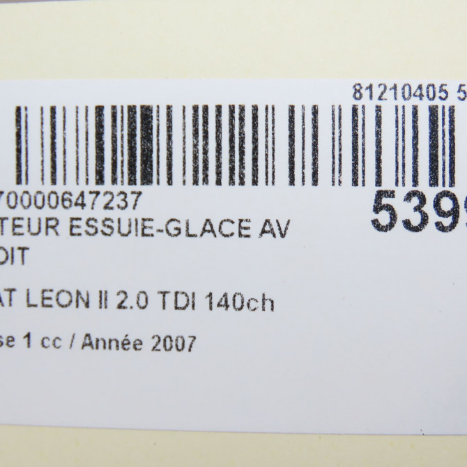 occasion SEAT LEON II Phase 1 09-2005->05-2009 2.0 TDI 140ch 7