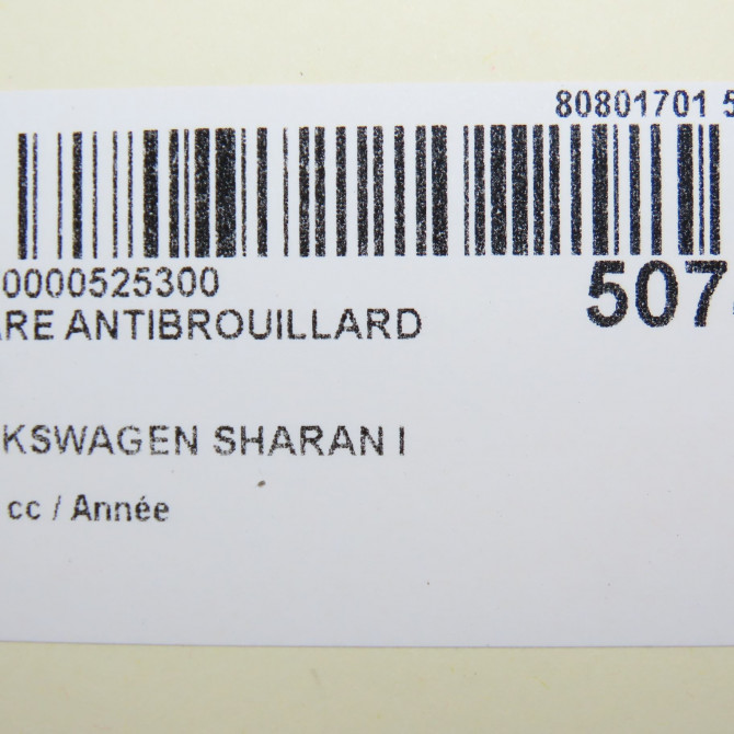 Phare antibrouillard avant droit occasion VOLKSWAGEN SHARAN I Phase 3 01-2004->09-2010 7M3941700C 6