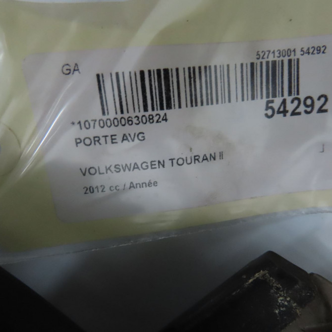 Porte avant gauche occasion VOLKSWAGEN TOURAN II Phase 1 09-2010->12-2015 1T0831055AB 6