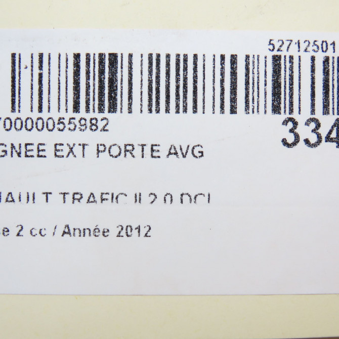 Poignee ext porte avg occasion RENAULT TRAFIC II Phase 2 08-2006->... 2.0 DCI 115ch 805064407R 4
