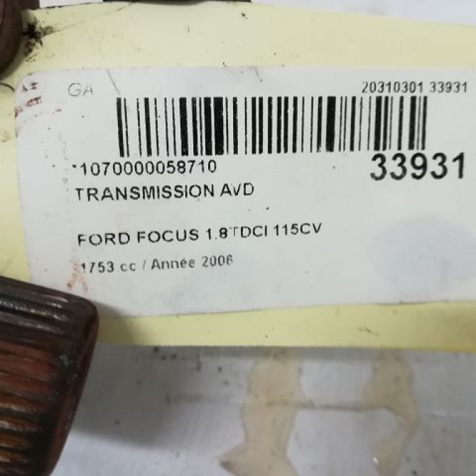 Transmission avant droite occasion FORD FOCUS II Phase 1 09-2004->12-2007 1726275 6