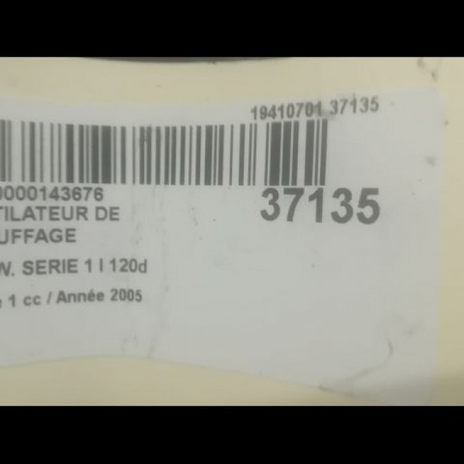 Ventilateur de chauffage occasion B.M.W. SERIE 1 I Phase 1 05-2004->12-2006 120d 64119227670 3