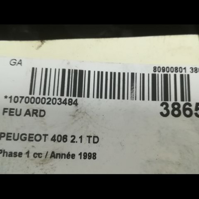 Feu arrière droit occasion PEUGEOT 406 Phase 1 10-1995->04-1999 2.1 TD 6351E8 3
