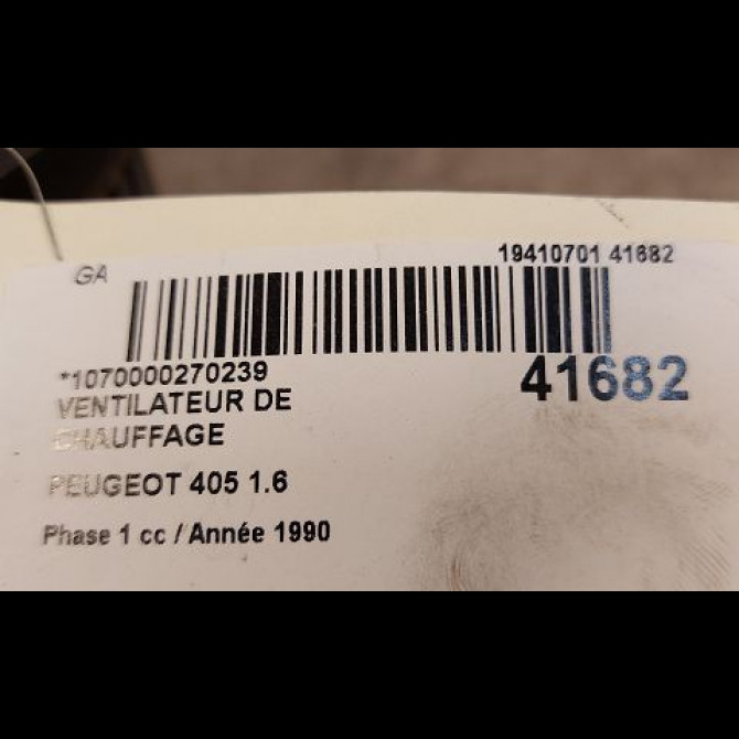 Ventilateur de chauffage occasion PEUGEOT 405 Phase 1 07-1987->06-1992 1.6 6441G3 3