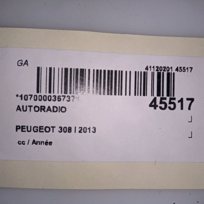 Autoradio occasion PEUGEOT 308 I Phase 2 04-2011->12-2014 1.6 HDI 92ch 1617365680 5