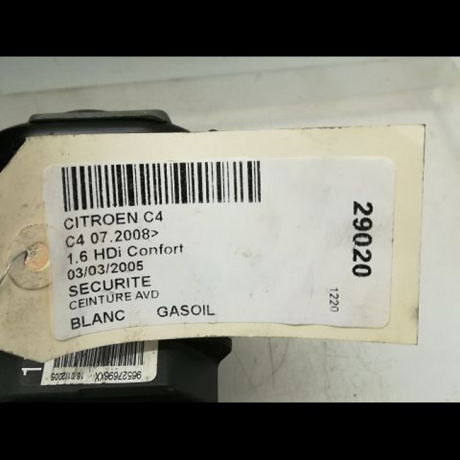 Ceinture avant droite occasion CITROEN C4 I Phase 1 11-2004->07-2008 1.6 HDI 92ch 8974T5 5