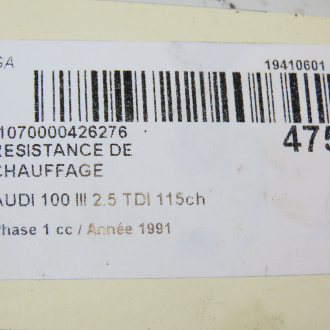 Resistance de chauffage occasion AUDI 100 III Phase 1 01-1991->06-1994 2.5 TDI 115ch 5