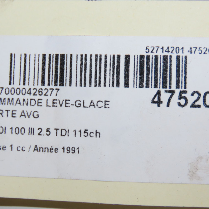 Commande lève-glace porte avant gauche occasion AUDI 100 III Phase 1 01-1991->06-1994 2.5 TDI 115ch 5