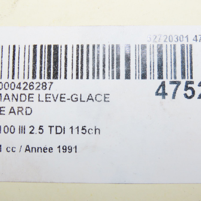 Commande leve-glace porte arrière droite occasion AUDI 100 III Phase 1 01-1991->06-1994 2.5 TDI 115ch 6