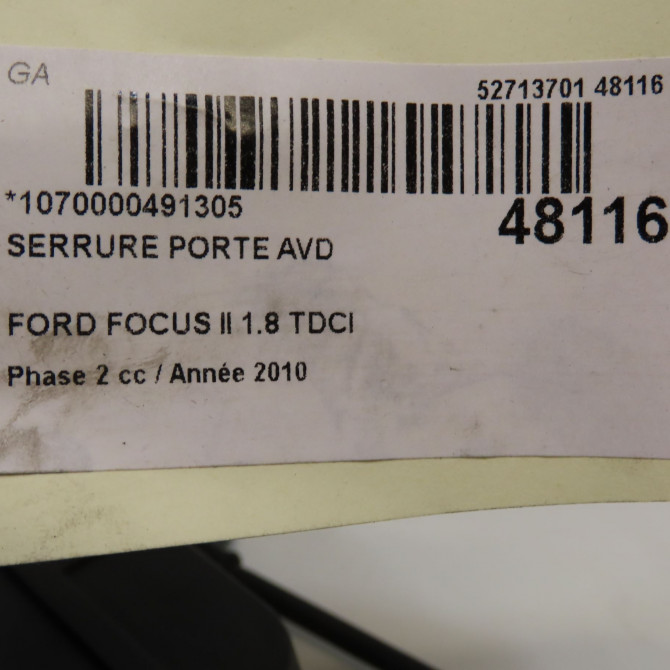 Serrure porte avd occasion FORD FOCUS II Phase 2 01-2008->12-2010 1.8 TDCI 115ch 5041662 5