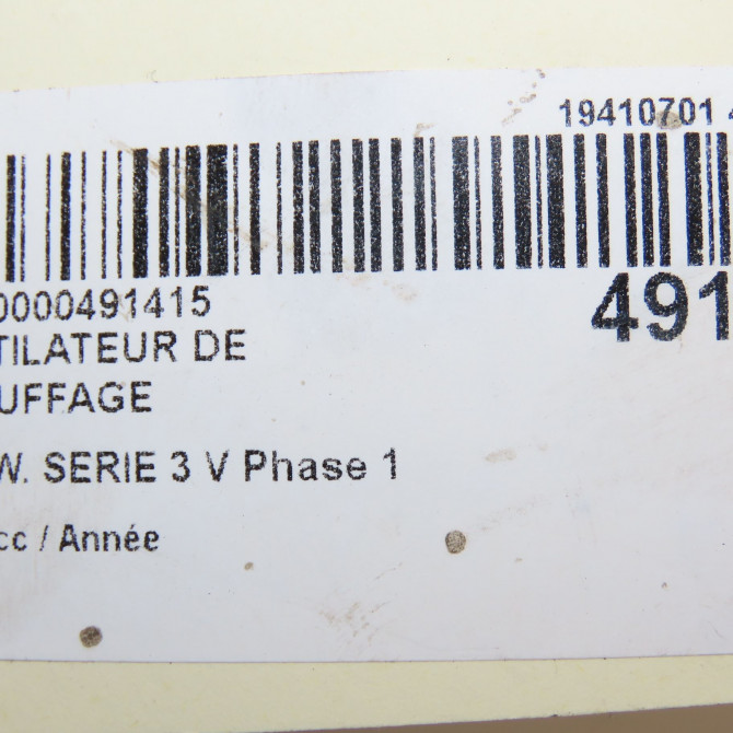 Ventilateur de chauffage occasion B.M.W. SERIE 3 V Phase 1 03-2005->09-2008 64119227670 7