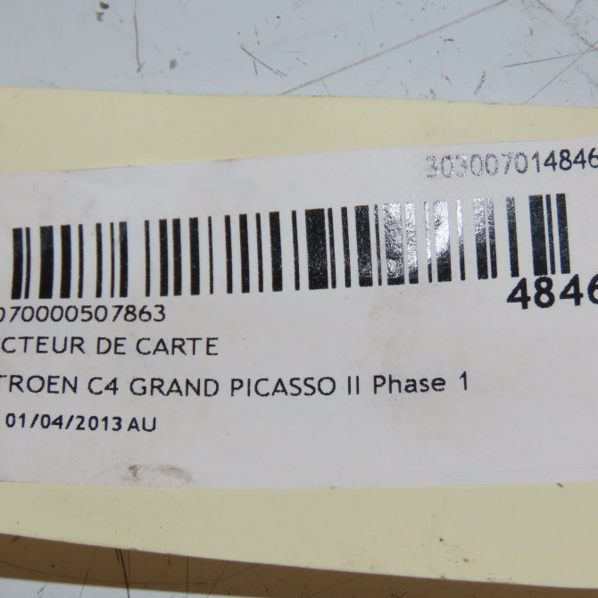 Lecteur de carte occasion CITROEN C4 GRAND PICASSO II Phase 1 04-2013->... 1.6 e-HDi 115ch 9814247280 5