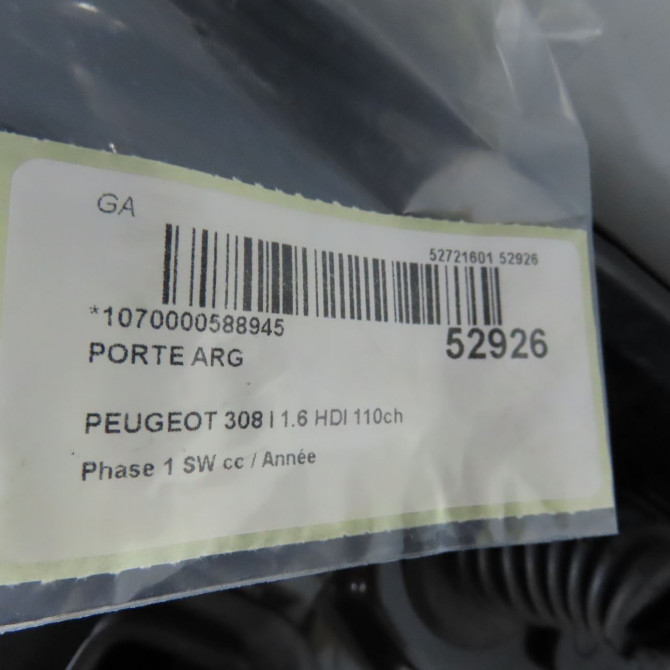 Porte arrière gauche occasion PEUGEOT 308 I Phase 1 SW 05-2008->03-2011 1.6 HDI 110ch 9006N6 5