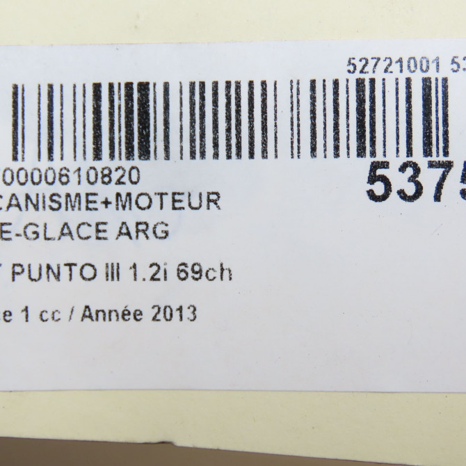Mecanisme+moteur leve-glace arg occasion FIAT PUNTO III Phase 1 01-2012->... 1.2i 69ch 52055489 7