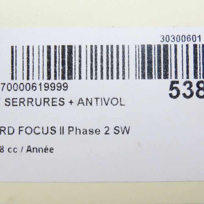 Kit serrures + antivol occasion FORD FOCUS II Phase 2 SW 01-2008->12-2010 4995113 6