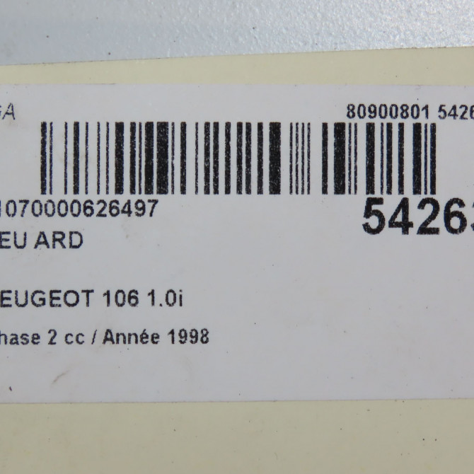 Feu arrière droit occasion PEUGEOT 106 Phase 2 04-1996->09-2003 1.0i 6351G6 5