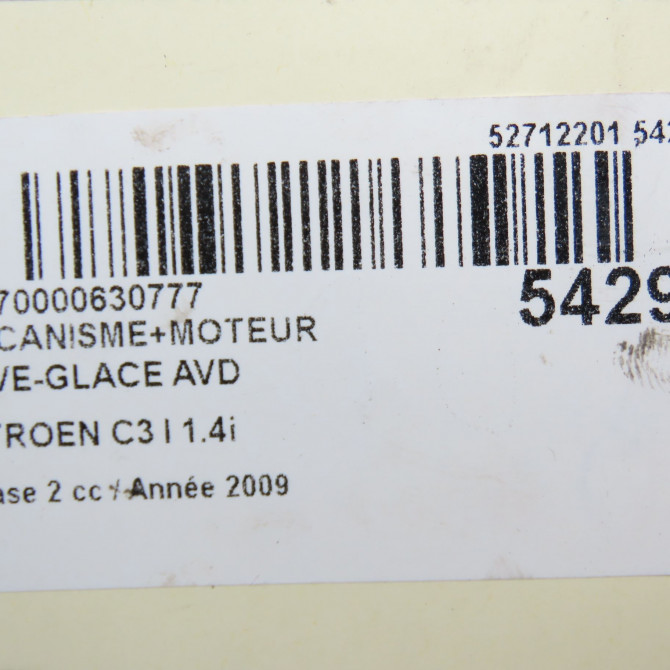 Mecanisme + moteur lève-glace avant droit occasion CITROEN C3 I Phase 2 10-2005->12-2010 1.4i 9222AN 6