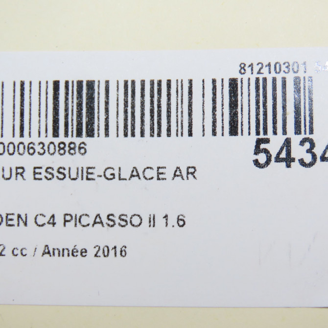 Moteur essuie-glace arrière occasion CITROEN C4 PICASSO II Phase 2 09-2016->... 1.6 BLUEHDI 120ch 9819523180 6