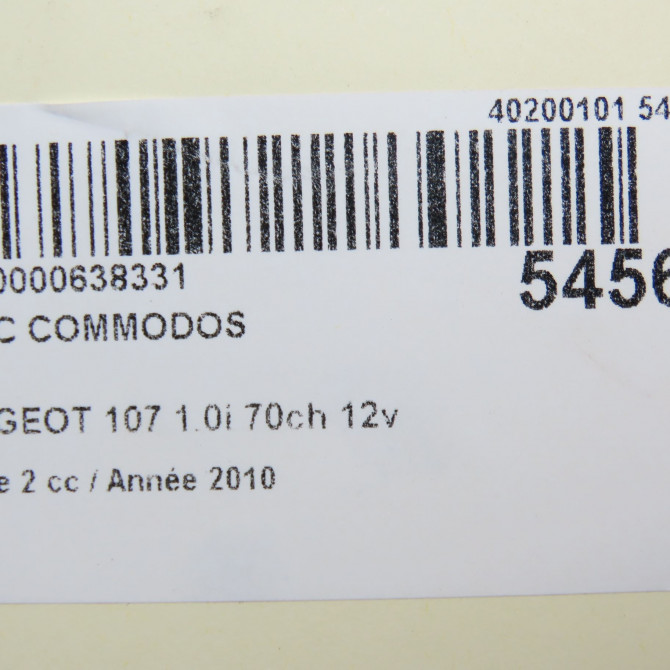 Bloc commodos occasion PEUGEOT 107 Phase 2 01-2009->01-2012 1.0i 70ch 12v 6